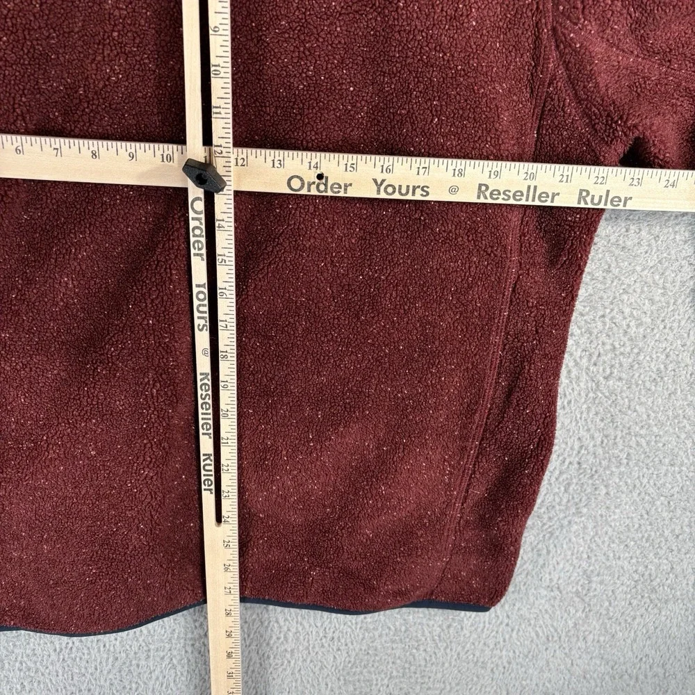 J Crew Sweater Mens Large‎ Burgundy Nordic Sherpa Fleece T Snap Pullover AQ009